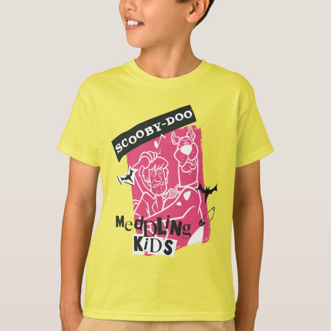 Sjaggy och Scooby-Doo Meddling Kids Punk Outline T Shirt (Framsida)
