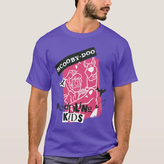 Sjaggy och Scooby-Doo Meddling Kids Punk Outline T Shirt (Framsida)