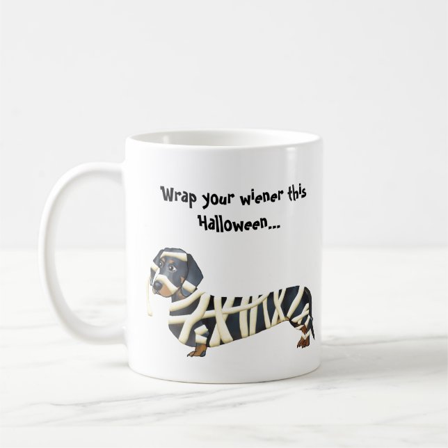 Sjal din tax för Wiener | Halloween Kaffemugg (Vänster)