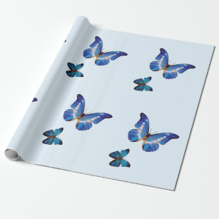 Sjal för gåva för blåttMorpho fjärilar Presentpapper