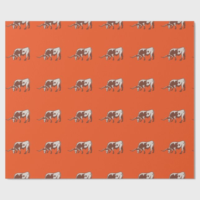 Sjal för gåva för Longhornråd western Presentpapper (Platt)