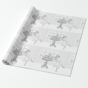 Sjal för gåva för menorakattfärgläggning presentpapper