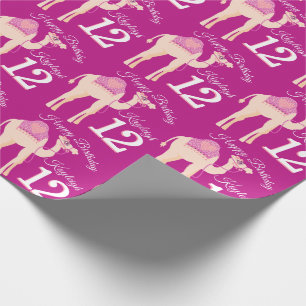 Sjal för mönster för födelsedag för kamel fö presentpapper
