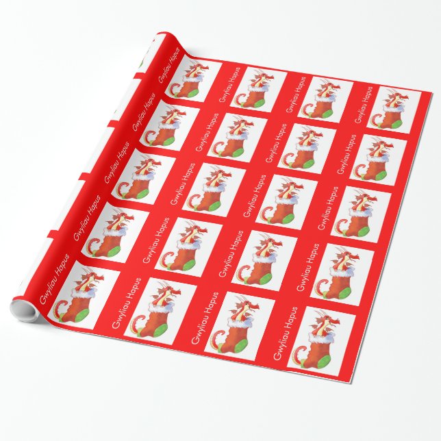 Sjal för strumpadrakegåva presentpapper (Utrullad)