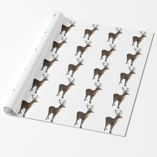 Sjal för vintagefullvuxen hankronhjortgåva presentpapper (Utrullad)