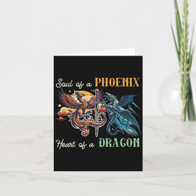 Själ Of Pcute Ss Söt Ssnix Hjärtdrake Fantasy M Kort (Framsida)