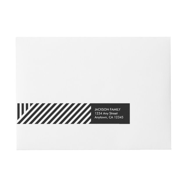 Sjal runt om adressetiketten för randigt etikettband (Framsidan)