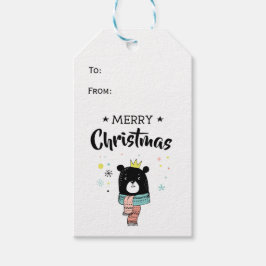 Sjalbjörnskarvar god jul stjärnor presentetikett