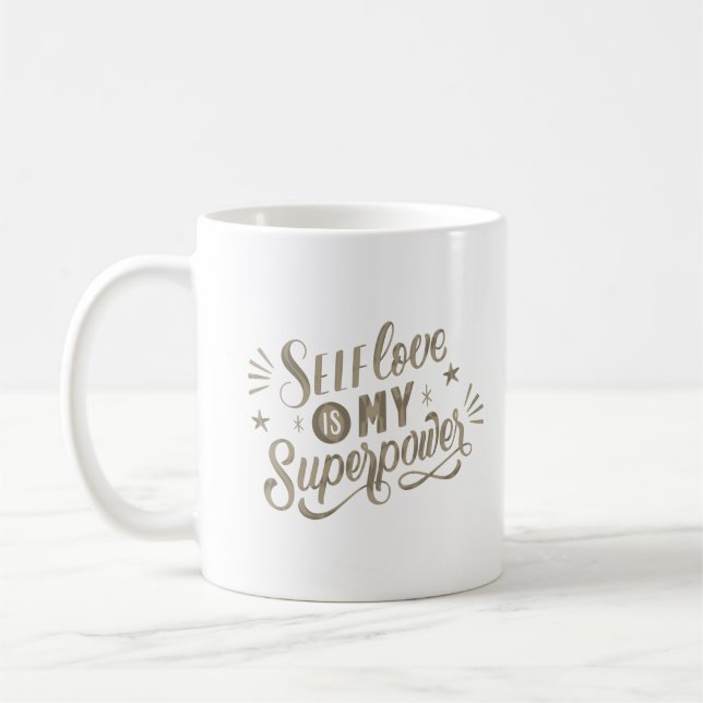 själflod är min supermakt kaffemugg (Vänster)