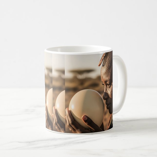 Själfull afrikansk porträtt kaffemugg (Framsida höger)
