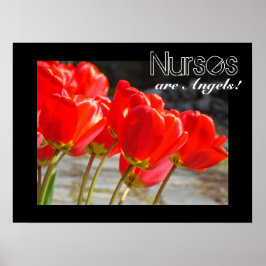 Själsköterskor är änglar! konsttryck Omvårdnad Röd Poster