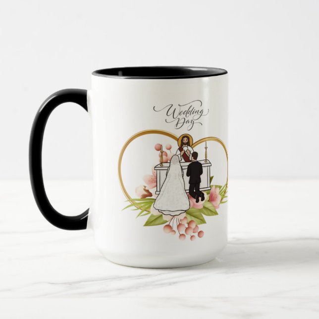 Själsligt sammanflätade svarta & vita mugg (Vänster)