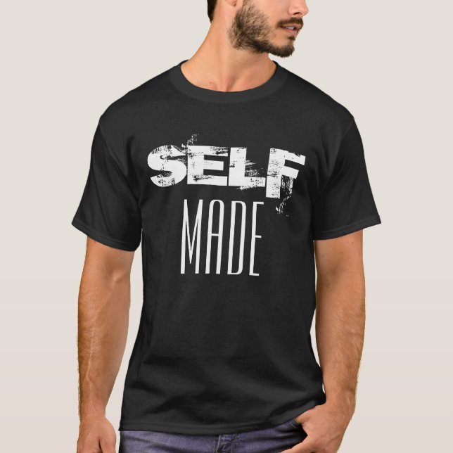 "Själv gjord" manar svart T-shirt. T-shirt (Framsida)