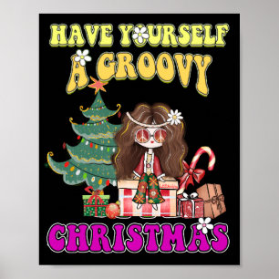 SJÄLV HAR DU EN GROOVY CHRISTMAS Lustig 70:S stil Poster