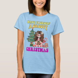 SJÄLV HAR DU EN GROOVY CHRISTMAS Lustig 70:S stil T Shirt