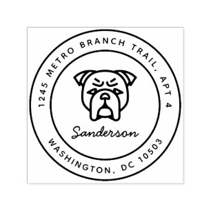 Själv-Inking för bulldoggreturadressfrimärke Självfärgande Stämpel