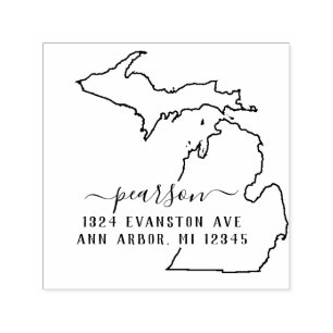 Själv-Inking för Michigan returadressfrimärke Självfärgande Stämpel