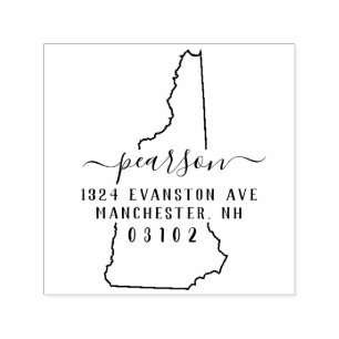 Själv-Inking för New Hampshire returadressfrimä Självfärgande Stämpel