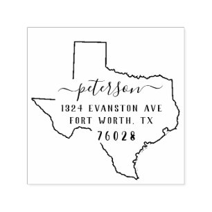 Själv-Inking för Texas returadressfrimärke Självfärgande Stämpel