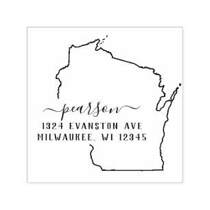 Själv-Inking för Wisconsin returadressfrimärke Självfärgande Stämpel