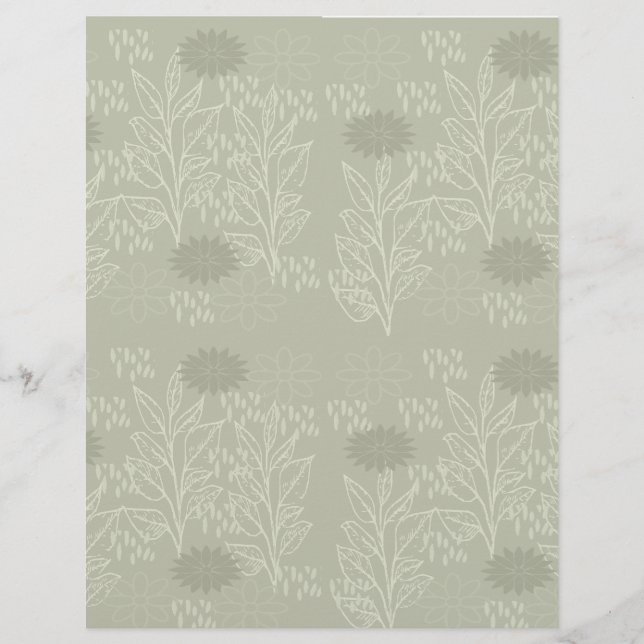 Själv olivgrönt Scrapbookpapper: (Framsida)