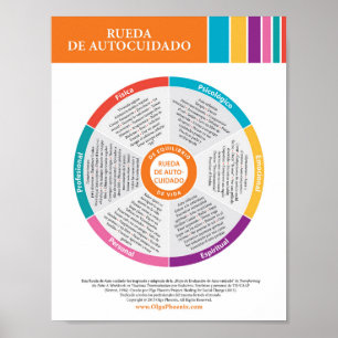 Själv-Omsorg rullar i färg! Spanish. Poster