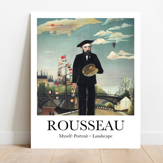 Själv: Porträtt - Landskap av Henri Rousseau Poster (The Dreamy World of Rousseau: "Myself: Portrait-Landscape." High-quality poster)