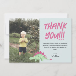 Själva söta blå dinosaurie jungle pojkar födelseda tack kort