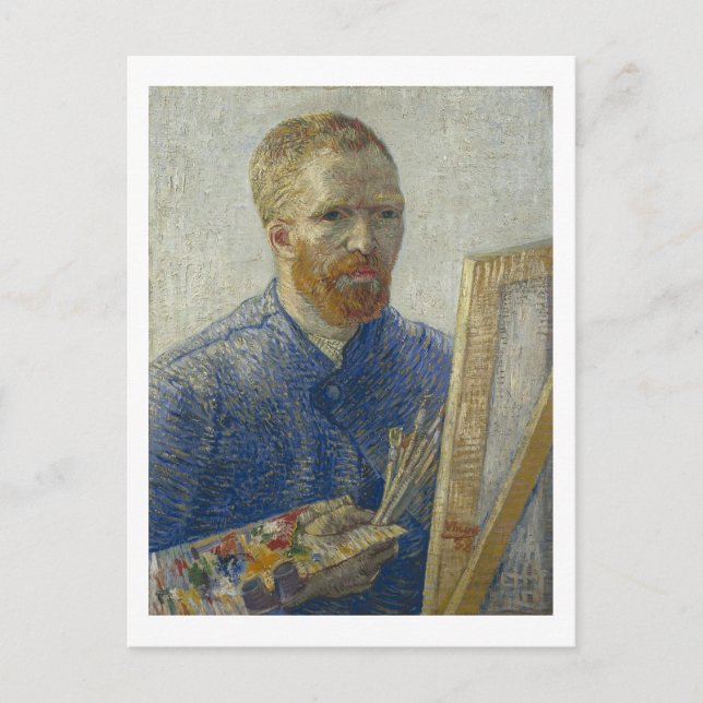 Självaste Porträtt i Easel, Van Gogh Fine Art Vykort (Framsida)