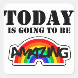 Självbekräftelse Fyrkantigt Klistermärke