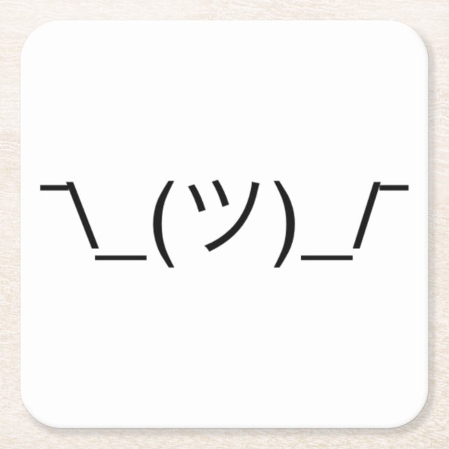 Självbelåten axelryckning¯ \ heltäckandesvart för underlägg papper kvadrat (Framsidan)