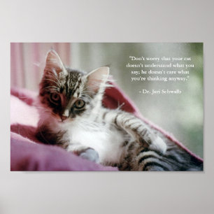 Självbelåten kattunge poster