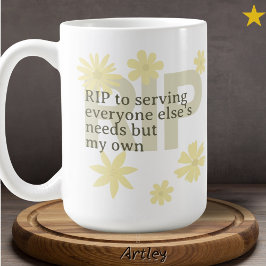 Självbetjäning av Blommigten Modern Minimal Gult A Kaffemugg