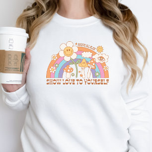 Självbetjäning Sweatshirt Trendig Retro Good Vibes T Shirt