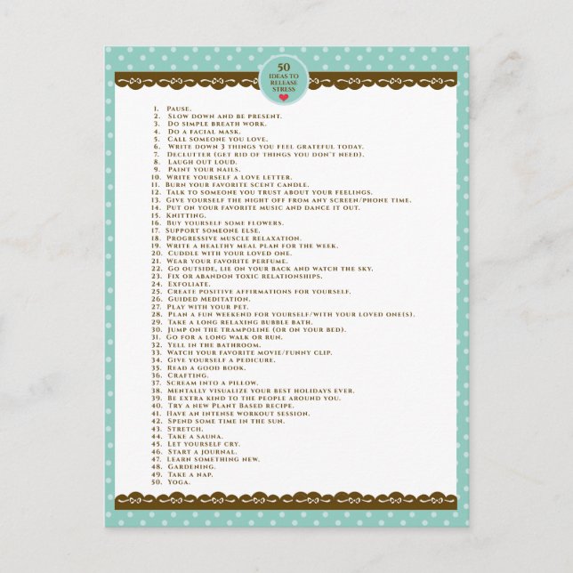 Självbetjäningsmotivation turkos polka dots vykort (Framsida)