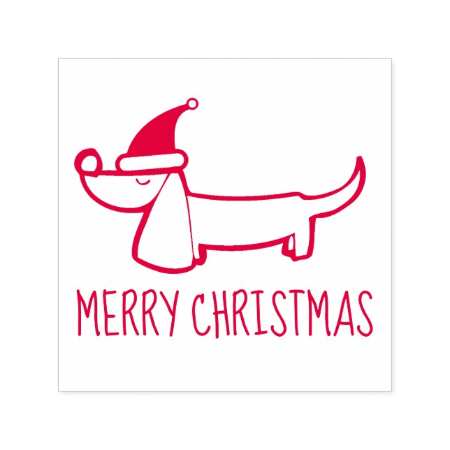 Självbläckande Dachshund-julstämpel Självfärgande Stämpel (Design)