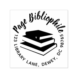 Självbläckande Returadress Frimärke Bok Älskare Självfärgande Stämpel