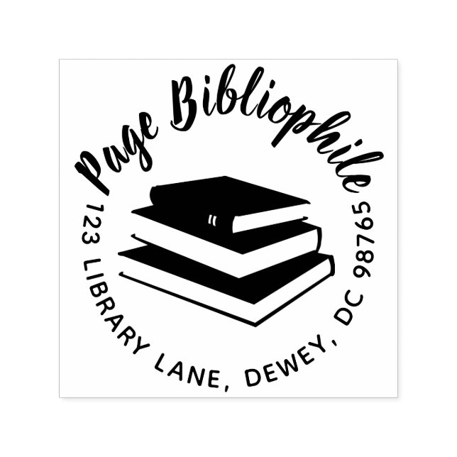 Självbläckande Returadress Frimärke Bok Älskare Självfärgande Stämpel (Design)