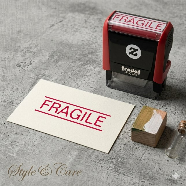 Självbläckande skört paket hantering omsorg stämpe självfärgande stämpel (Self Inking Fragile Package Handling Care Stamp)