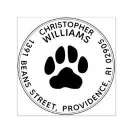 Självbläckande stämpel för returadress med tassavt