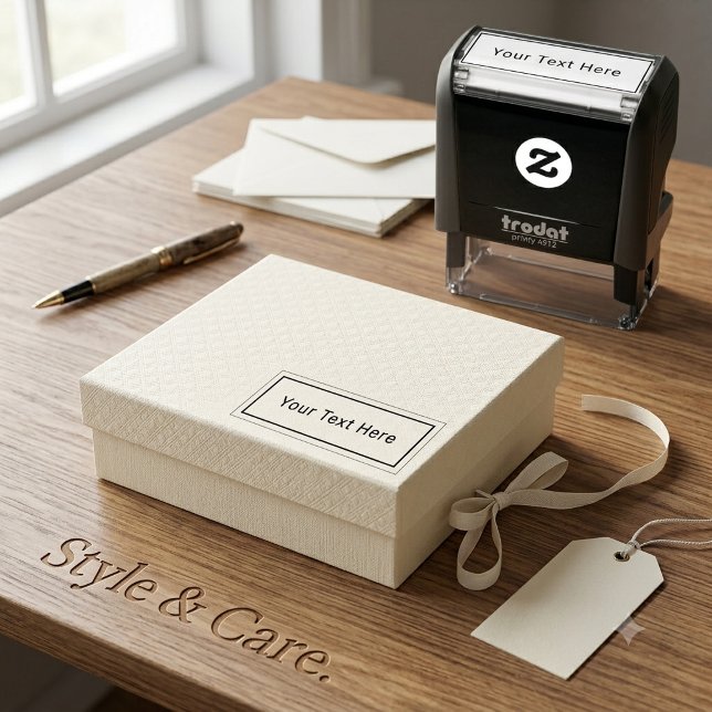 Självbläckande stämpel med en rad anpassad text (Self-Inking Stamp with One Line Custom Text)