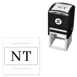Självbläckande två initialer monogram kantstämpel självfärgande stämpel