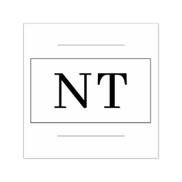Självbläckande två initialer monogram kantstämpel självfärgande stämpel