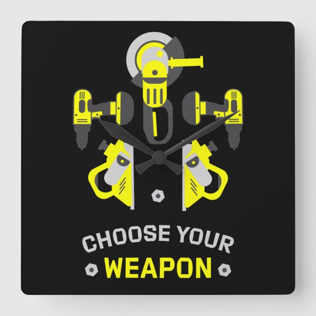 SjälvBygg DIY Man Fyrkantig Klocka (Framsida)