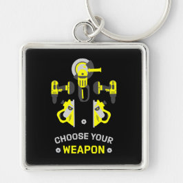 SjälvBygg DIY Man Fyrkantig Silverfärgad Nyckelring