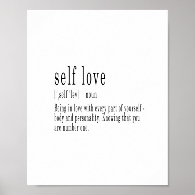 Självdefinition av kärlek poster utskrift, nytt he (Framsidan)