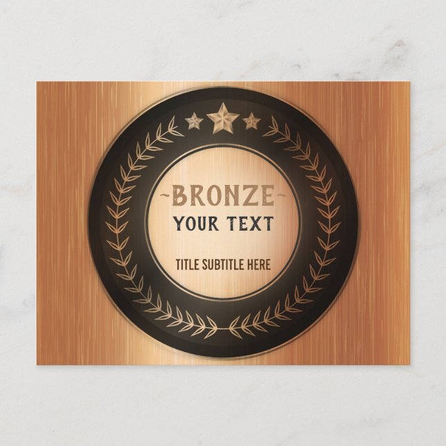 Självdesignad medalj i brons med eget tryck LÄGG T Meddelande Vykort (Framsida)