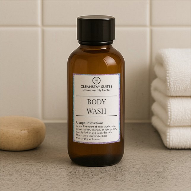 Självdesignade logotyp blomkant body wash etikettd mat etikett (Skapare uppladdad)