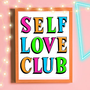 Självf kärlek klubb Neon Rainbow Färg Poster
