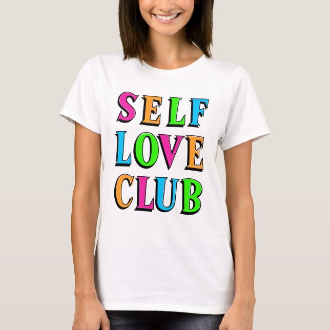 Självf kärlek klubb Neon Rainbow T Shirt (Framsida)